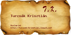 Turcsák Krisztián névjegykártya